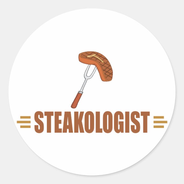 Sticker Rond Steak amusant (Devant)