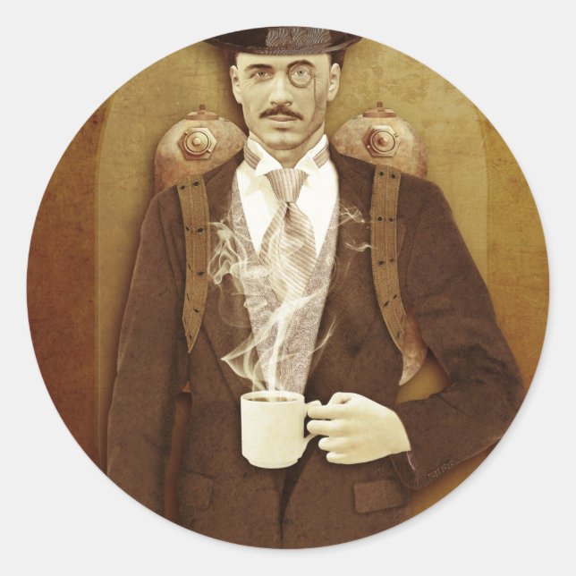 STICKER ROND STEAMPUNK (Devant)