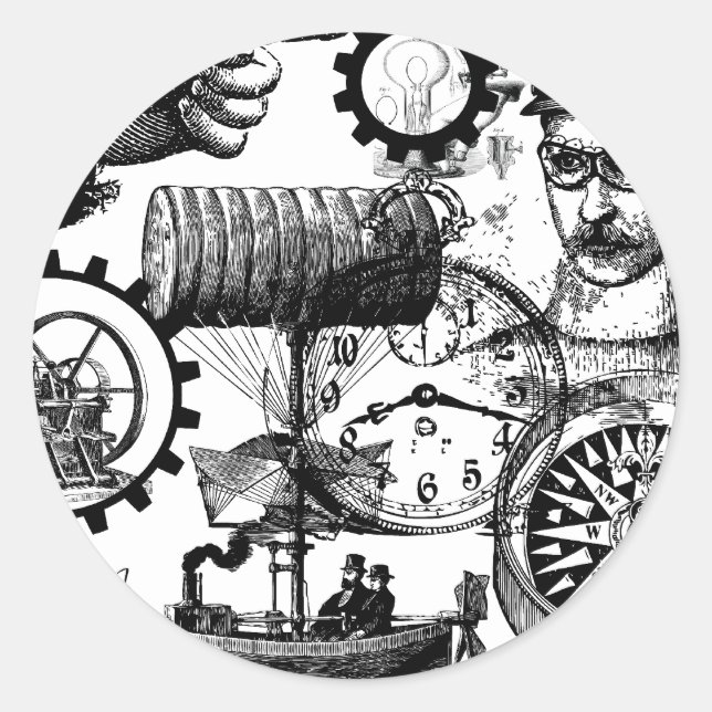 Sticker Rond steampunk (Devant)