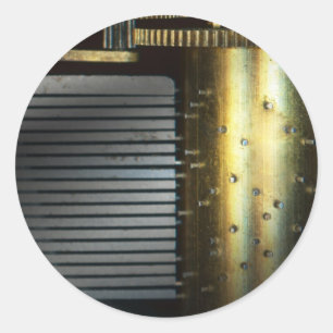 Sticker Rond Steampunk - Engrenages - Machine à Musique