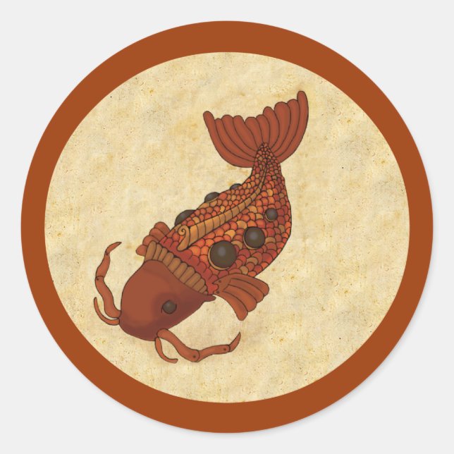 Sticker Rond Steampunk Koi (Devant)