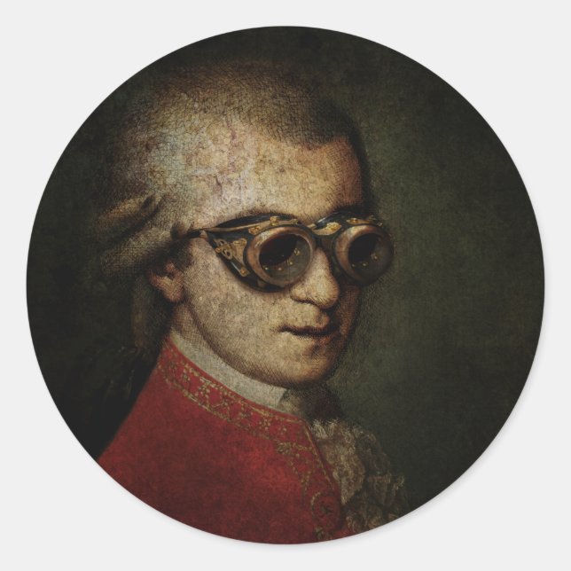 Sticker Rond Steampunk Mozart (Devant)