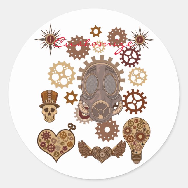 Sticker Rond Steampunk Thème Thunder_Cove (Devant)