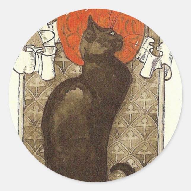 Sticker Rond Steinlein's Cat - Art Nouveau (Devant)