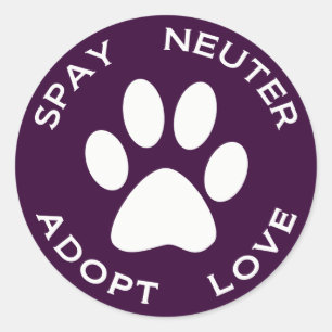 Sticker Rond Stérilisez le neutre adoptent l'amour