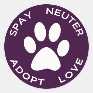 Sticker Rond Stérilisez le neutre adoptent l'amour