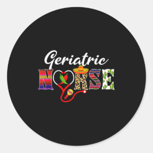 Sticker Rond Stéthoscope cardiaque infirmière gériatrique cinco
