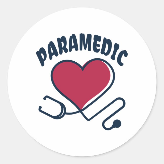 Sticker Rond Stethoscope paramétrique avec coeur (Devant)