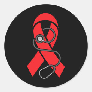 Sticker Rond Stéthoscope - Soutien à la sensibilisation à l'ané
