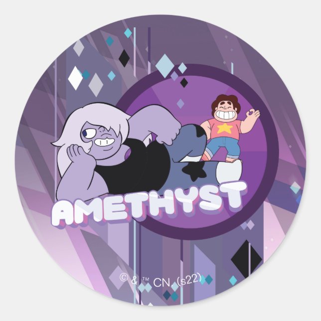 Sticker Rond Steven Universe | Graphique de caractères d'améthy (Devant)