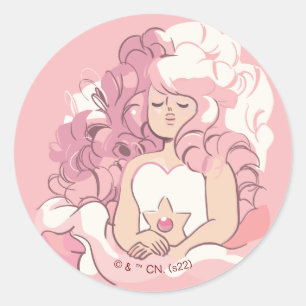Sticker Rond Steven Universe   Illustration de quartz Rose