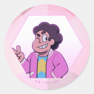 Sticker Rond Steven Universe Portrait diamant rose