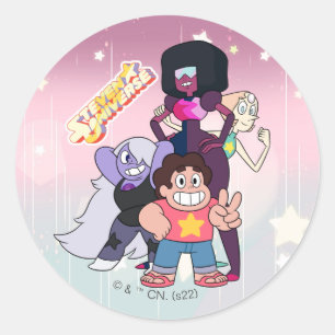 Sticker Rond Steven Universe Pose du groupe Crystal Gem