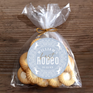 Sticker Rond Stick 1er Anniversaire Rodeo - Bleu clair Ouest