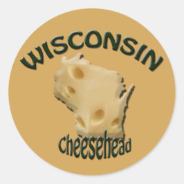 Sticker Rond Stick au fromage à tête de fromage Wisconsin