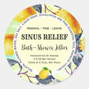 Sticker Rond Stick citronnier produit de bain fait main