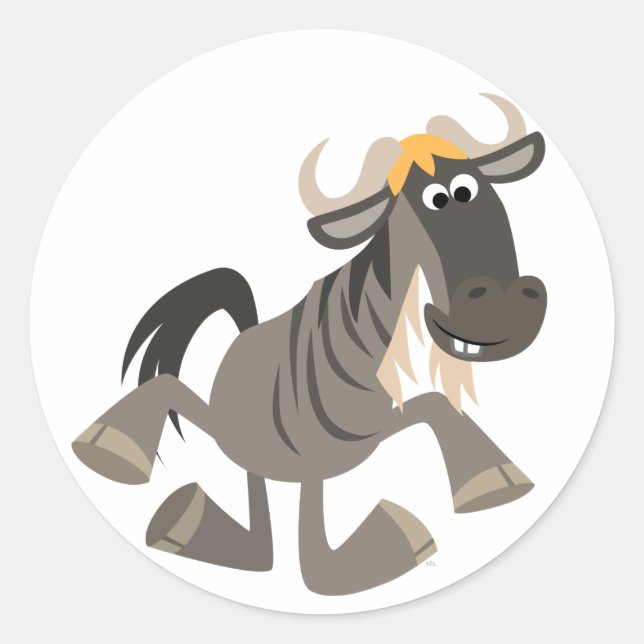 Sticker Rond Stick Dancing Dancing Wildebeest (Devant)