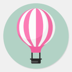 Sticker Rond Stick d'anniversaire Paris Hot Air Balloon
