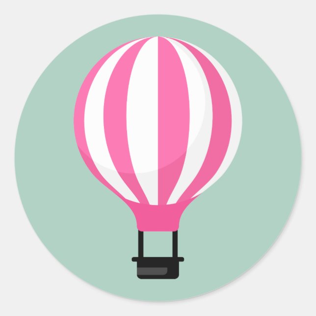 Sticker Rond Stick d'anniversaire Paris Hot Air Balloon (Devant)