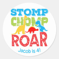 Stick d'anniversaire Stomp Chomp Roar Cute Dinosau