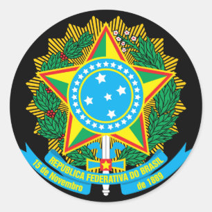 Sticker Rond Stick d'armoiries du Brésil