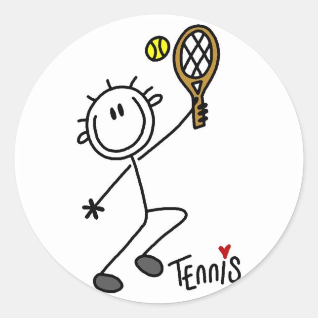 Sticker Rond Stick de base Tennis Tshirts et cadeaux (Devant)
