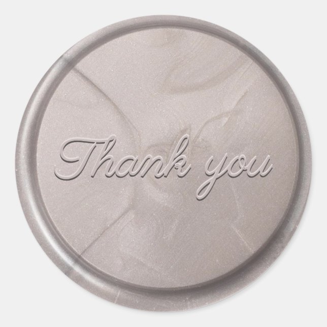 Sticker Rond Stick de cire gris perle initial Monogramme (Devant)