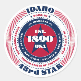 Sticker Rond Stick de conception circulaire Idaho patriotique