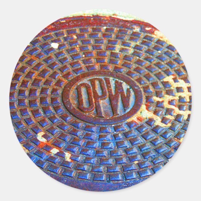 Sticker Rond Stick de couverture de trou de main NYC DPW (Devant)