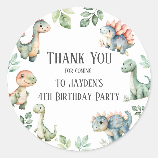 Sticker Rond Stick de fête d'anniversaire pour enfants mignonne (Devant)