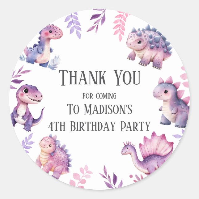 Sticker Rond Stick de fête d'anniversaire pour filles mignonne  (Devant)