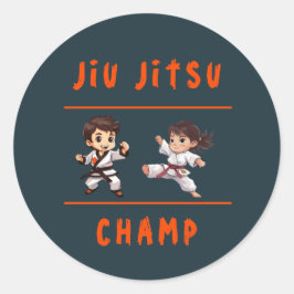 Sticker Rond Stick de la fête d'anniversaire Jiu Jitsu