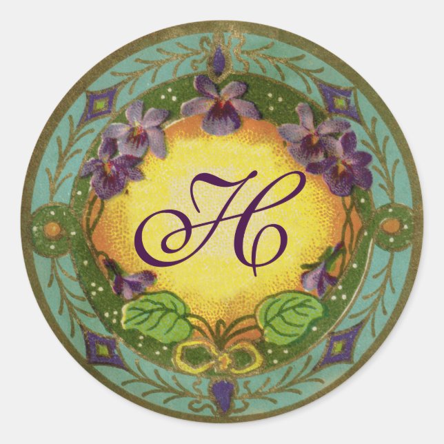 Sticker Rond Stick de parfum violet français Monogram Belle Epo (Devant)