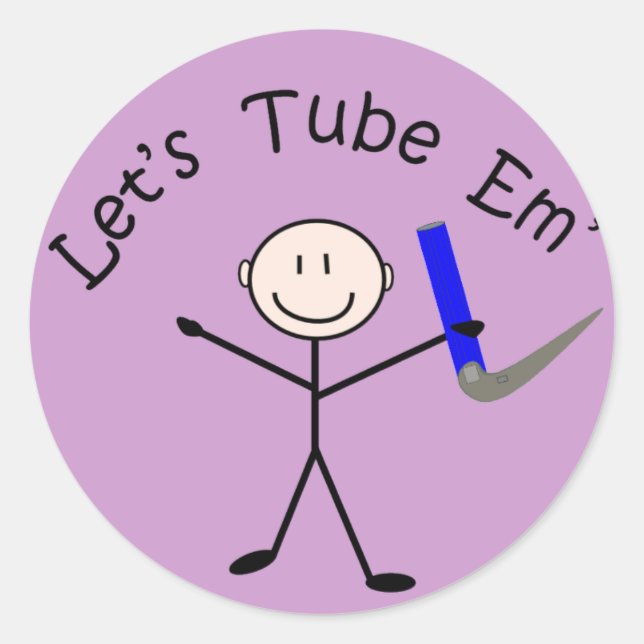 Sticker Rond Stick de thérapie respiratoire Personne "Let's Tub (Devant)
