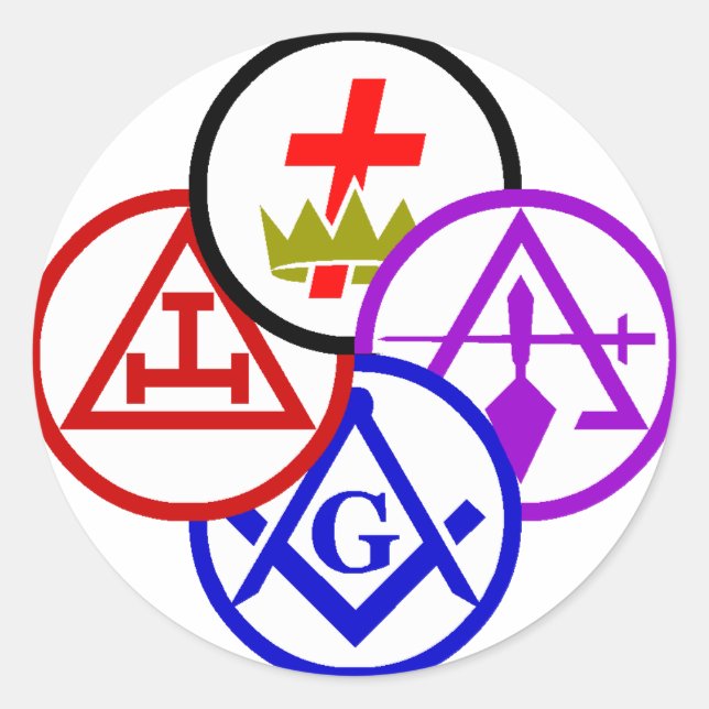 Sticker Rond Stick du logo York Rite Bodies Pinwheel (Devant)