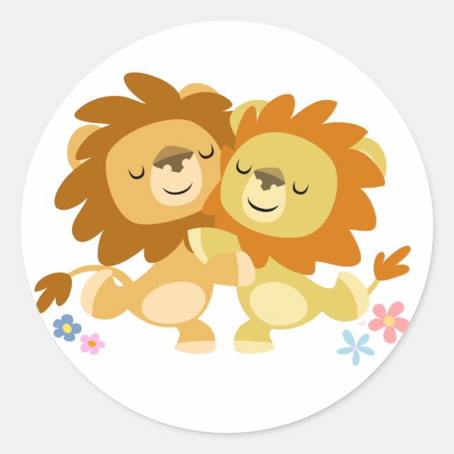 Sticker Rond Stick en Tango de deux mignons cartons (Devant)