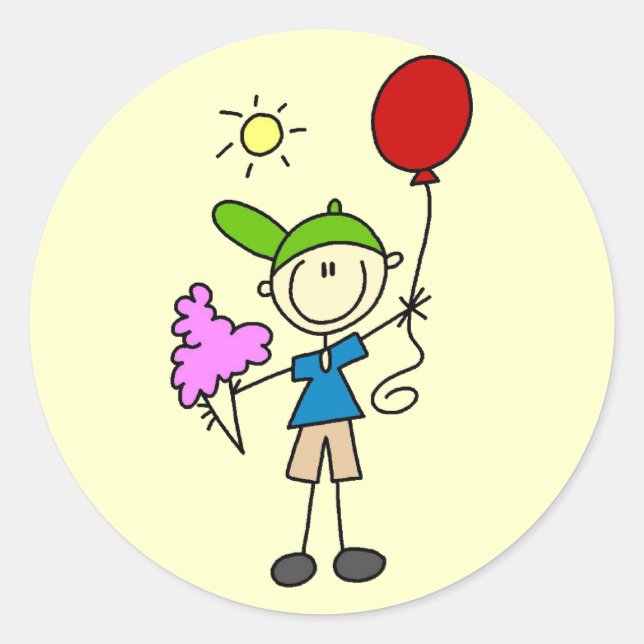 Sticker Rond Stick Figure At the Fair Tshirts and Gifts (Devant)