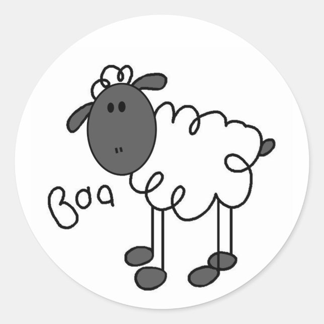 Sticker Rond Stick Figure Cheep Tshirts et cadeaux (Devant)