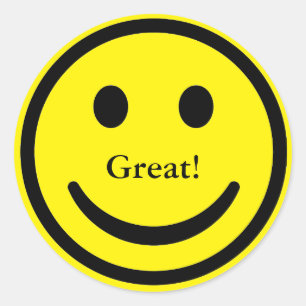 Sticker Rond Stick Jaune Personnalisé Visage Grand Texte