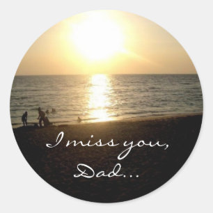 Sticker Rond Stick Manila Sunset "Je Vous Manque, Papa"