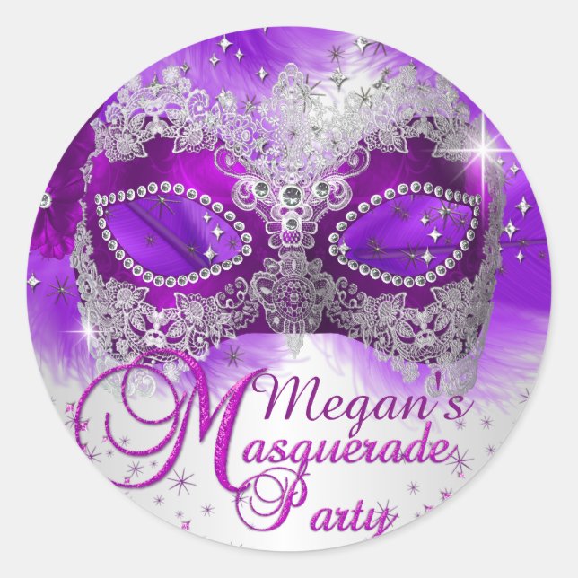 Sticker Rond Stick Mascarade Mascarade Mascaré Masque Masque Ma (Devant)