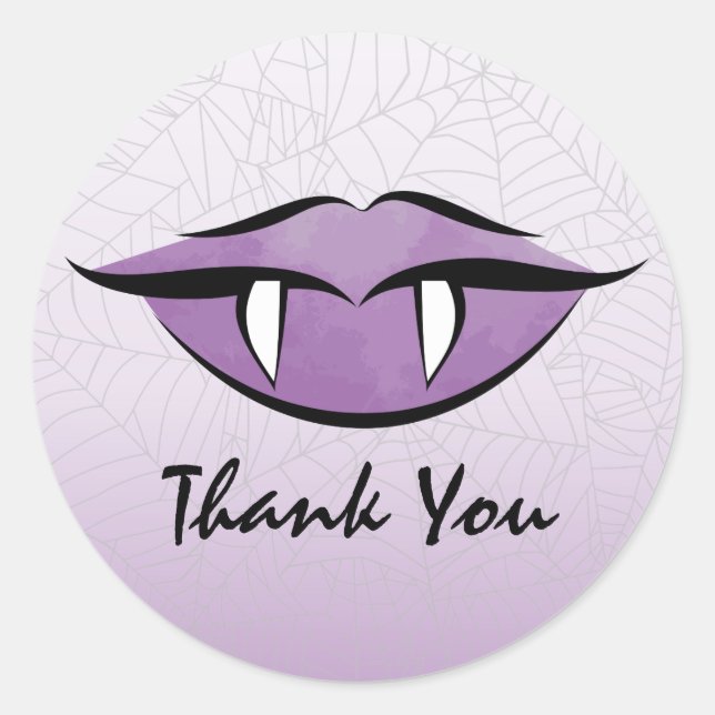 Sticker Rond Stick Merci d'anniversaire des lèvres Vampire (Devant)