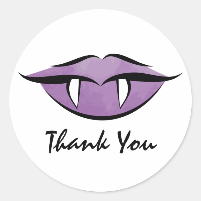 Sticker Rond Stick Merci d'anniversaire des lèvres Vampire (Devant)