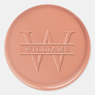 Sticker Rond Stick Monogram en terre cuite cire Sceau