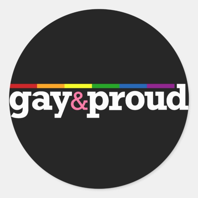 Sticker Rond Stick noir rond Gay&fière (Devant)