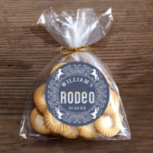 Sticker Rond Stick premier Rodeo 1er anniversaire - Navy Blue W