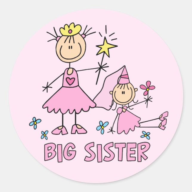 Sticker Rond Stick Princess Duo Big Sister (Devant)