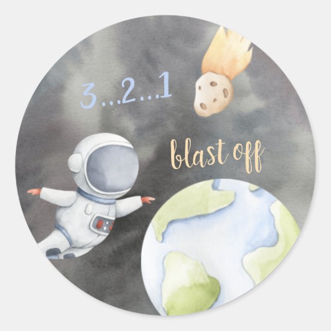 Sticker Rond Stick rond classique de l'astronaute spatial Cupca (Devant)