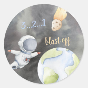 Sticker Rond Stick rond classique de l'astronaute spatial Cupca