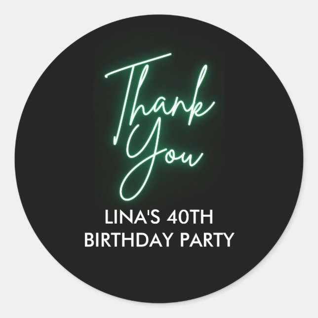Sticker Rond Stick rond pour la fête d'anniversaire du Green Ne (Devant)
